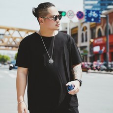 특 가가비 키높이 남장 t 셔츠 뚱뚱이 반팔 통백 뚱보 여름 순면 라지