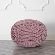 Urban Shop Round Knit Pouf 라운드 니트 푸프 Light Pink, 단일상품