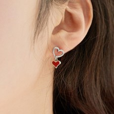 레드하트귀걸이