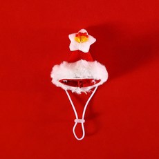 겨울 따뜻한 강아지 고양이 크리스마스 니트 스카프 칼라 액세서리 조절 가능한 작은 새끼 치와와용 애완, 02 Red pentagram hat, 1개