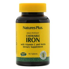 Natures Plus Iron 네이쳐스 플러스 츄어블 아이론 체리맛 90정X2개