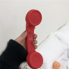 휴대폰 레트로 집전화 설치 옛날 전화기 송수화기, 한개옵션1, [레드] 이어폰용 이어피스