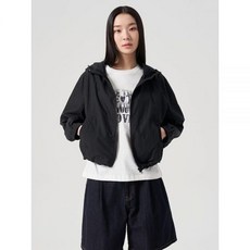 에잇세컨즈 여성 코튼 나일론 캐주얼 후드 점퍼 블랙 324339LY35