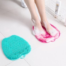 1+1 발각질제거 발마사지 패드 발브러쉬 풋브러쉬, 핑크, 01_발지압_각질제거패드_1+1