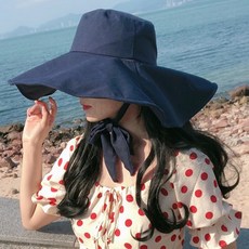 여름 여성 햇빛차단 모자 리본 리피아햇 73호 kirahosi V0my49+덧신 증정