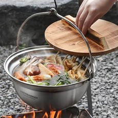 스텐 고리 캠핑 샤브 냄비, 26cm, 1개