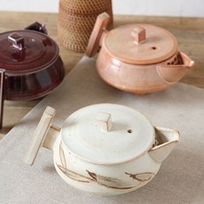 이천도자기 수공방 꽃굽 주전자 다기 다도구, 진사, 진사, 진사, 색상:진사