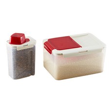 코멕스 바이오킵스 신선다용도 쌀통 10kg + 잡곡통 2kg, 혼합 색상