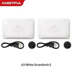 AMBITFUL A3 RGB 포켓 라이트 2800K 6800K 밝기 조절 풀 컬러 미니 LED 조명 전화 DSLR 카메라 브이로그용 라이브 앱 포함, 5) A3 White Kit 1