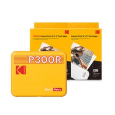 코닥 미니 3 레트로 번들 휴대용 포토프린터 카트리지 60p yellow, P300R(옐로우)