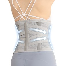 브메르 3D 에어핏 허리보호대, 1개, 그레이 M