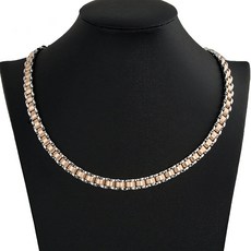 CROWN 써지컬스틸+게르마늄 음이온 건강 목걸이 7mm C1067, 1개