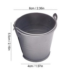 미니 양동이 작은 철제 배럴 틴플레이트 욕조 장식 케그 변형 방, 3.silvery