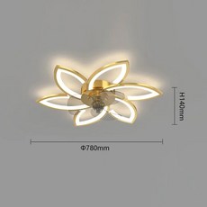 장실링팬 거실실링팬 실링팬조명 플라워 LED 팬 원격 속도 조도 흔들리는 헤드 신제품, 5.6 heads gold - 110V