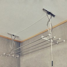 공간채움 [설치비 현장결제] 올스테인레스 베란다 천장 빨래건조대 2단1.5m, 1개