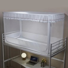 침대 모기장 해 학생 이층침대 기숙사 상하 0.9 M1.2 M 싱글 브래킷, 3) 레이스-화이트 - 0.9m 하단 이층 폭 90 *, 1개