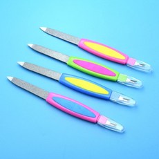 다기능 스테인레스 스틸 네일 파일 버퍼 양면 그라인딩 로드 매니큐어 페디큐어 스크럽 네일 아트 큐티클 푸셔 도구, 1개