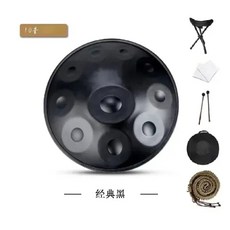 쿠팡 스틸텅드럼 스틸 혀 음악 드럼 탬버 초보자용 명상 악기 440/432HZ D 마이너 핸드 팬 9/10/12 톤 22 인치, 440hz black 9 tones_2