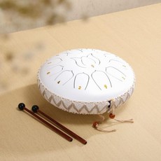 ZXZYHFT 스틸 텅 드럼 가방 음악책 드럼스틱 말렛 홀더 및 손가락 패가 있는 6인치 8노트 핸드 캠핑 명상 또는 요가용. 네이비 블루, 12 Inch