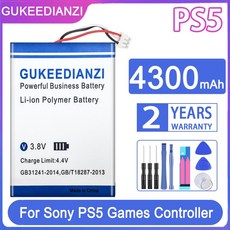 오리지널 GUKEEDIANZI 4300mAh LIP1708 배터리 소니 PS5 컨트롤러용 충전식 듀얼센스 게임, 02 only battery, 한개옵션1