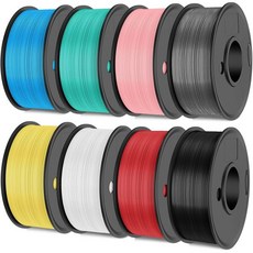선루 3D 프린터 필라멘트 ， 깔끔하게 감긴 PLA 메타 필라멘트 번들 1.75mm PLA 메타 필라멘트 뮤티컬러 고유동성 고속 인쇄 250G 스풀 8롤 블랙+화이트+그, 선루 3D 프린터 필라멘트 ， 깔끔하게 감긴 PLA 메