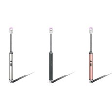플라즈마 캔들라이터 일자형 USB 충전식 전기토치 전기 라이터 전기 스틱 라이터 토치, 실버, 1개