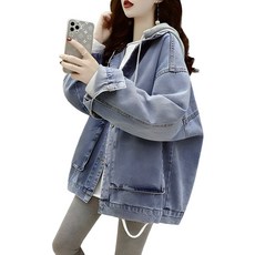 여성 캐주얼 후드 청자켓 데일리 데님자켓 Women