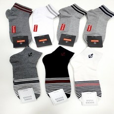 슈프림come socks 남자 스트라이프 발목 양말 묶음 10족