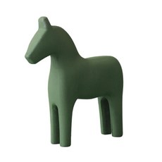 현대 트로이 목마 동상 Morandi 가구 나무 말 입상 홈 장식 장식 동물 데스크탑 침실 장식 크리스마스 선물, 녹색