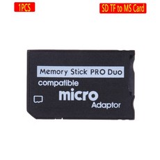 1-2PCS 메모리 스틱 프로 듀오 카드 리더기 마이크로 SD SDHC TF-MS 듀얼 슬롯 어댑터 소니 PSP 게임 패드, [03] Black 1Pc, Black 1PC