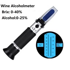 보드카 위스키 와인 맥주용 수동 굴절계 알코올 계량기, 1개, 2) Wine