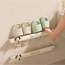 구멍을 뚫을 필요 없음욕실 귀여운 슬리퍼 걸이 거치대H300, 1개, 밀크 화이트 1개, 밀크 화이트