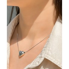 실버통통하트목걸이