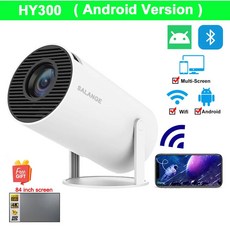 Snge HY300 프로젝터 무료 스타일 삼성 XiaoMi 안드로이드 WIFI 홈 시네마 720P 야외 1080P 4K 지원 HDMI USB