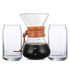 핸드 드리퍼 커피 드립 서버, 드리퍼 유리컵 2개, 2개, 드리퍼 유리컵 단품, 400ml