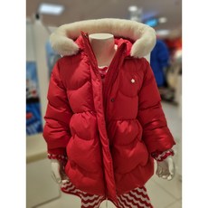아가방 [동아쇼핑점] 겨울 여아 외출필수템!찬바람도걱정없이~/패딩점퍼 /외출복 가볍고 따뜻한 다운 패딩점퍼 / 크리스마스 선물 고깔모자 부드러운 퍼안감/귀여운 로사데이고깔다운점퍼