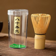 격불 다완 세트 휘젓기 대나무 차삽 말차솔 다기세트 차선 그릇 2종 다도 차선 찻솔, 1개