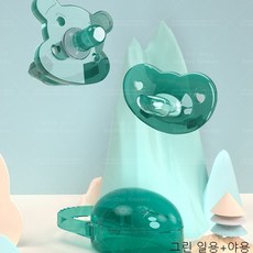 굿데이 컴퍼니 노리개 젖꼭지 소프트터치 모유실감 일용 야용 nNZ09, 그린 일용+야용, 권장연령:0-6-24개월