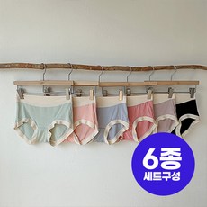 데일로엔 여성 쫀쫀 고탄력 면 스판팬티6P