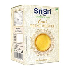 인도정품 Sri Sri Tattva Ghee 더 나은 소화 및 면역력을 위한 프리미엄 카우 기버터 1리터, 1개, 1L