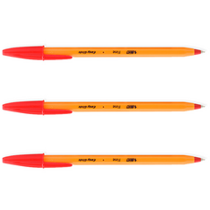 BIC 빅 오렌지볼펜 레드 0.7mm 1자루 빅볼펜 빅펜 얇은 잘나오는 유성펜, 레드(12개_1타스), BIC 크리스탈 오렌지