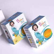 쏟아지지 흘리지 않는 아이 간식통 아기 그릇 흘림 방지 회전볼 17cm x 6.5cm, 옐로우