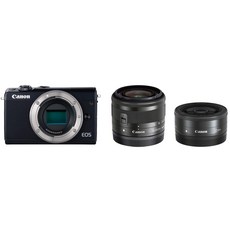 Canon 미러리스 일안 카메라 EOS M100 더블 렌즈 키트 블랙 EOSM100BK-WLK