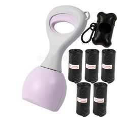 대륙통 강아지 배변집게 산책 휴대용 똥집게, 퍼플, 1개