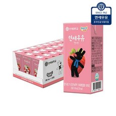 연세우유 딸기우유, 190ml, 24개