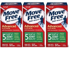  Move Free 무브프리 조인트 헬스 플러스 MSM 120정 X 3통 Joint Health PLUS, 3개 