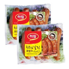 하림 치즈앤갈릭후랑크, 2개, 300g