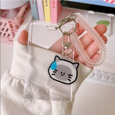 포토카드키링 투명 케이스 홀더 교통카드 열쇠고리 3p 1개