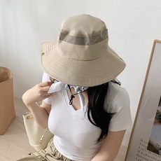 [산솔루트 공식판매처] 2중 메쉬 통기성 등산모자 여자 남자 햇빛가리개, Free, 썬베이지