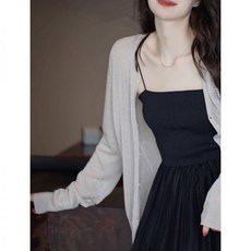 펀칭 메쉬 가디건 여성 스커트 여름 실크